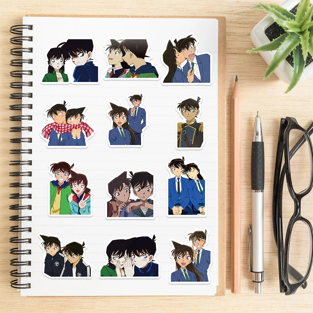 50PCS Cartoon Anime Conan Sticker DIY Diary Laptop Luggage Skateboard Graffiti Decal Fun Classic Toy