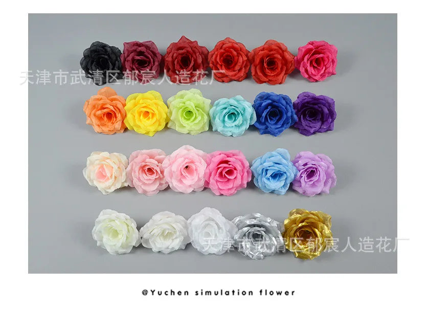 10pcs 10cm Artificial Roses Flower Heads DIY Wedding Home Decoration Party Festival Supplies Fake Flowers