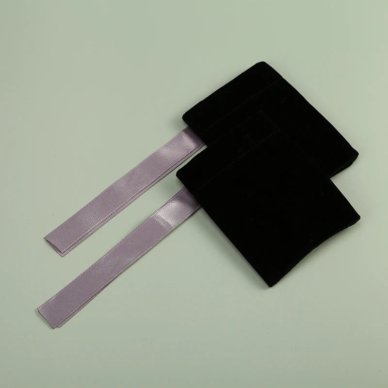10pcs Bulk Jewelry Packaging Pouches Black Velvet Ribbon Drawstring Bags Luxury Earrings Rings Necklace Bracelet Storage Bags
