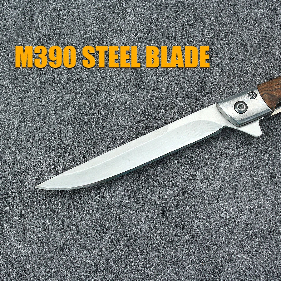 Portable Damascus Carry Pocket Knife Survival Knife Folding Knife Outdoor Tactical Knife Survival Camping Knife Wooden Handle