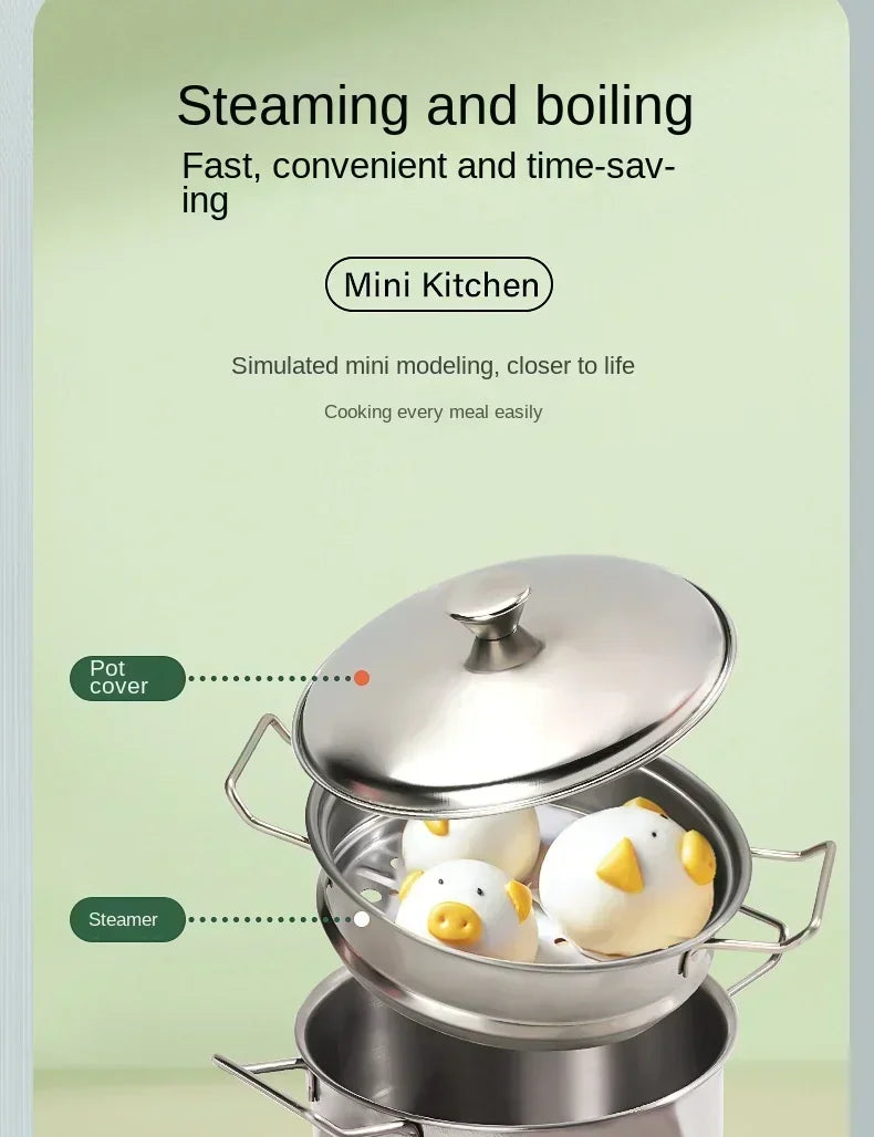 New Girl Baby Can Cook Funny Mini Kitchen Wholesale Real Cooked Family Toy Set Birthday Gift Girl Toys