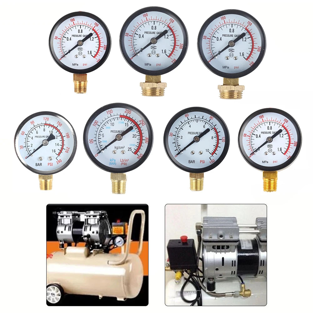 Vacuum Manometer Mini Dial Gauge Y60 0-1.6Mpa 0-230PSI Pool Filter Water Pressure Gauge Meter For Air Compressor Display Gauge