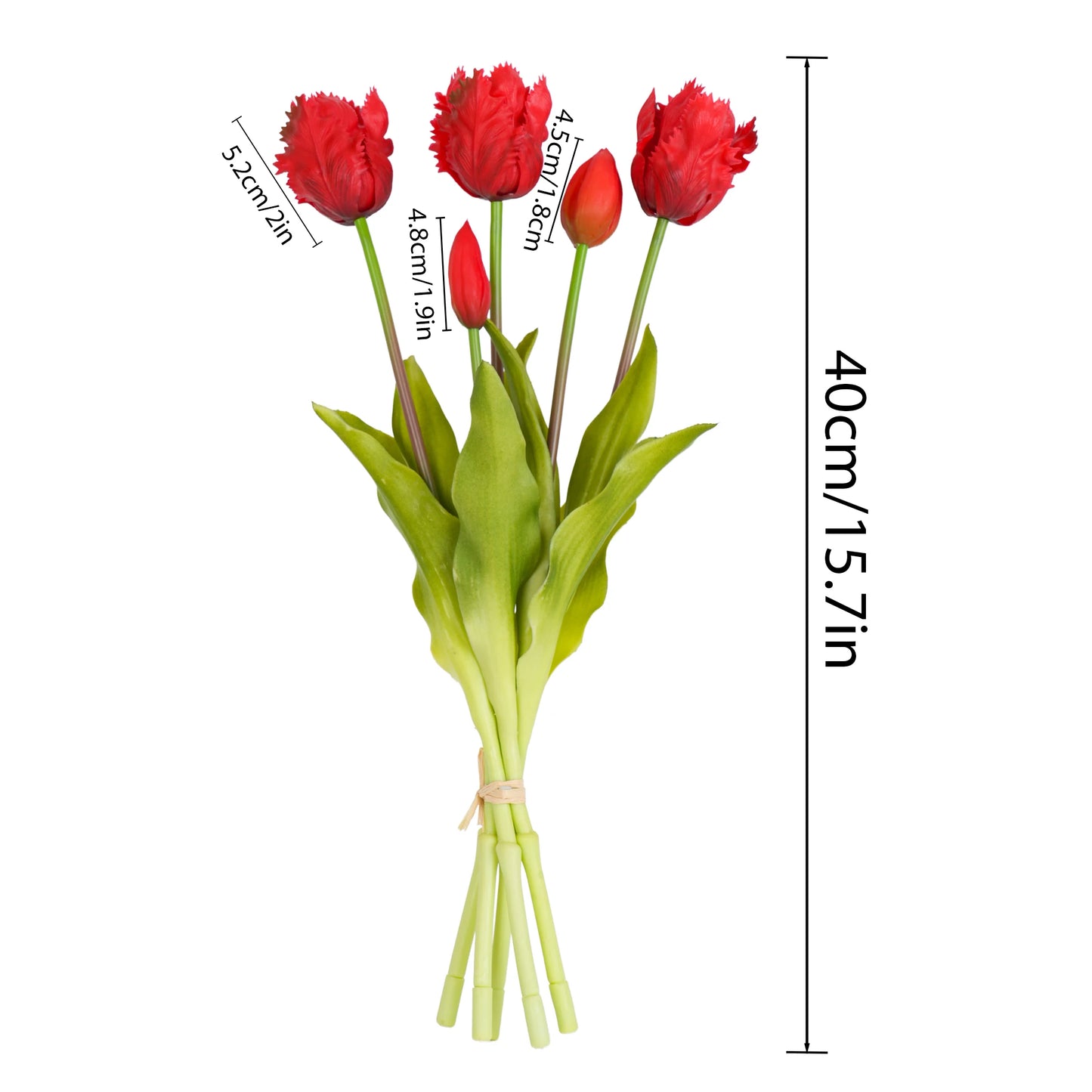 New Parrot Wave Tulip Silicone Artificial Flowers Soft and Comfortable Bouquet Home Room Living Room Desktop Floral Decoration
