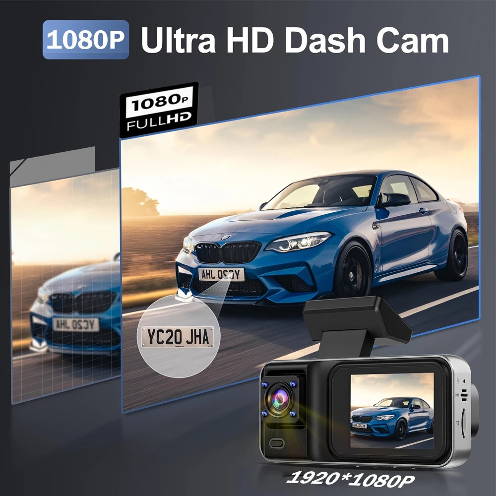 3 Channel Dash Cam for Cars Camera Black Box 1080P Video Recorder Rear View Camera for Vehicle Car DVR car accessories