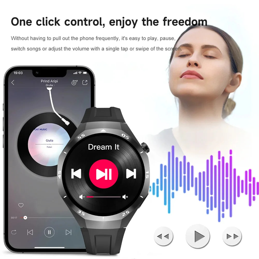 LAXASFIT 2025 New  Smart Watch AMOLED HD Screen Sports Heart Rate Bluetooth Call Men Women Smart Watch