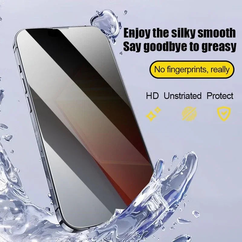 Oleophobic Coating Dust Free Installation Privacy Screen Protector For iPhone 13 11 12 14 15 16 Pro Max XS X XR 17 15 Plus Glass