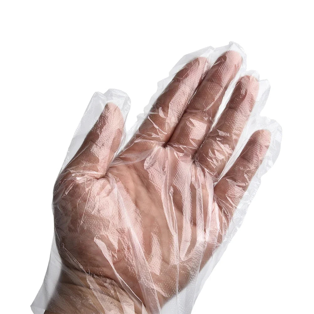 100pcs Disposable Gloves Plastic Gloves Transparent Eco-friendly Cleaning Gloves For DIY Cooking Kitchen Accessories