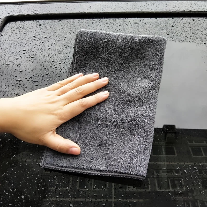 1pc Suede Double-sided Absorbent Traceless Reusable Glass Cleaning Cloth For Windows, Cars, Kitchen, Mirrors