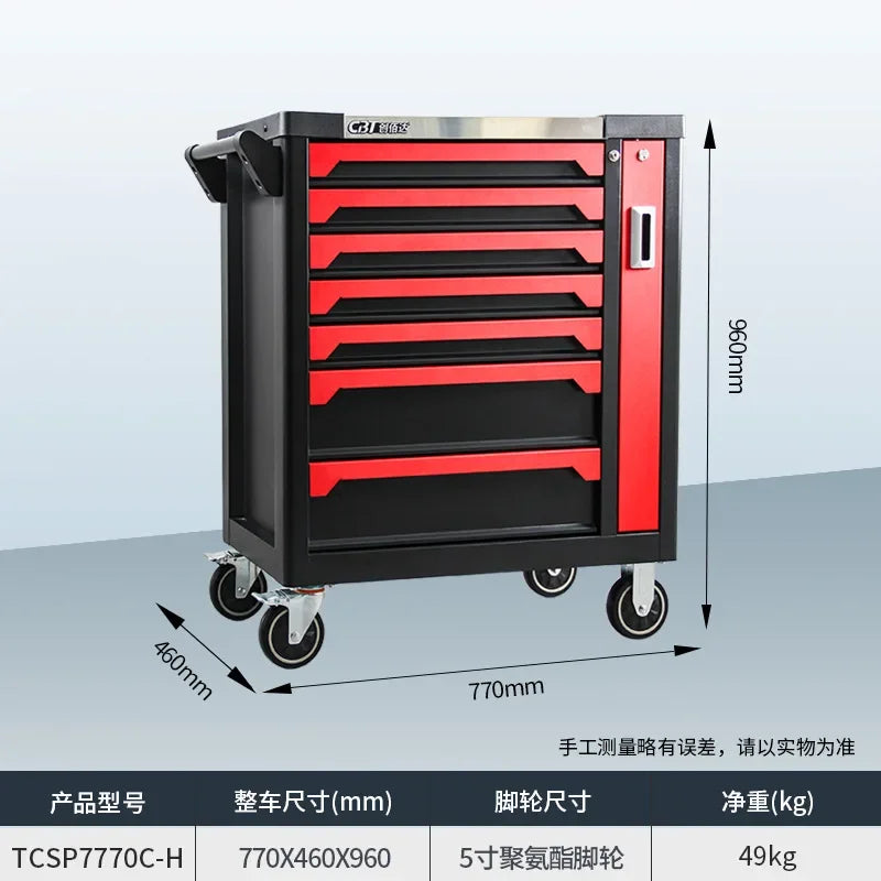 2025 hot saleAuto repair tool cart Drawer type parts cabinet Mobile trolley Hardware storage cabinet Heavy tool cabinet Cross-bo