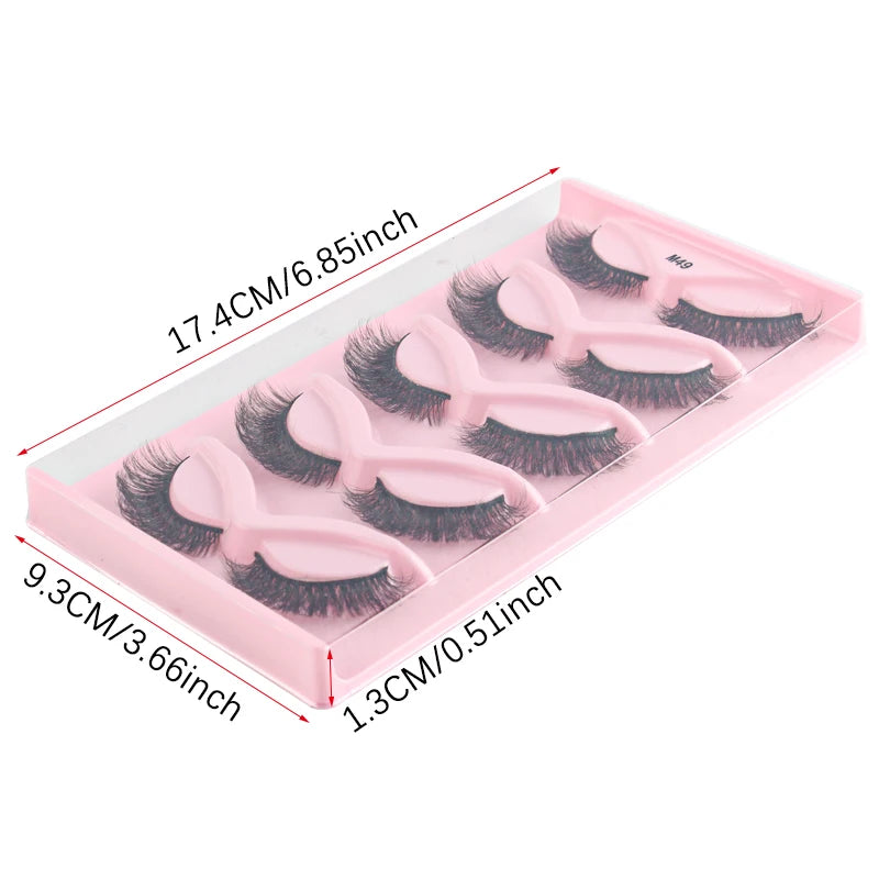 3/5 Pairs Cat Eye False Lashes Natural Short Fluffy Eyelashes Wispy Half False Eyelashes Eye End Extension Faux Mink Makeup