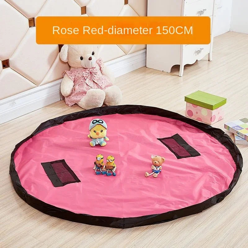 Toy storage bag Large capacity storage bucket bundle pocket Children's toy building blocks organizer mat storage bag play table