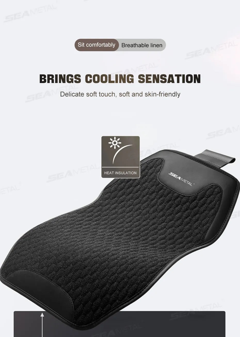 SEAMETAL Four Seasons Car Seat Cover Front Rear Car Seat Cushion Airbag Compatible Seat Protector Breathable Car Accessories