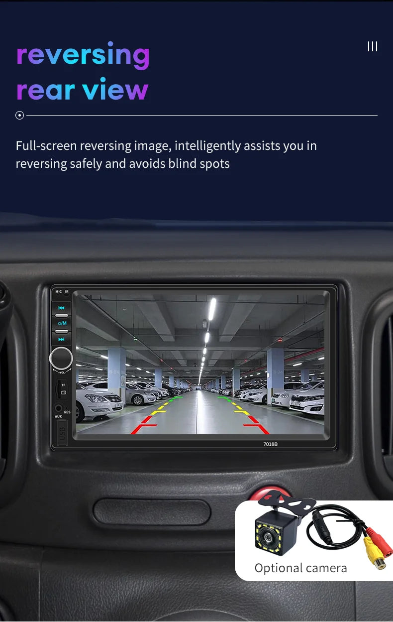 Acodo 2din Stereo 7inch Wired Carplay Radio Touch Screen Automotive Multimedia Bluetooth USB TF FM Radio Autoradio MP5 Player