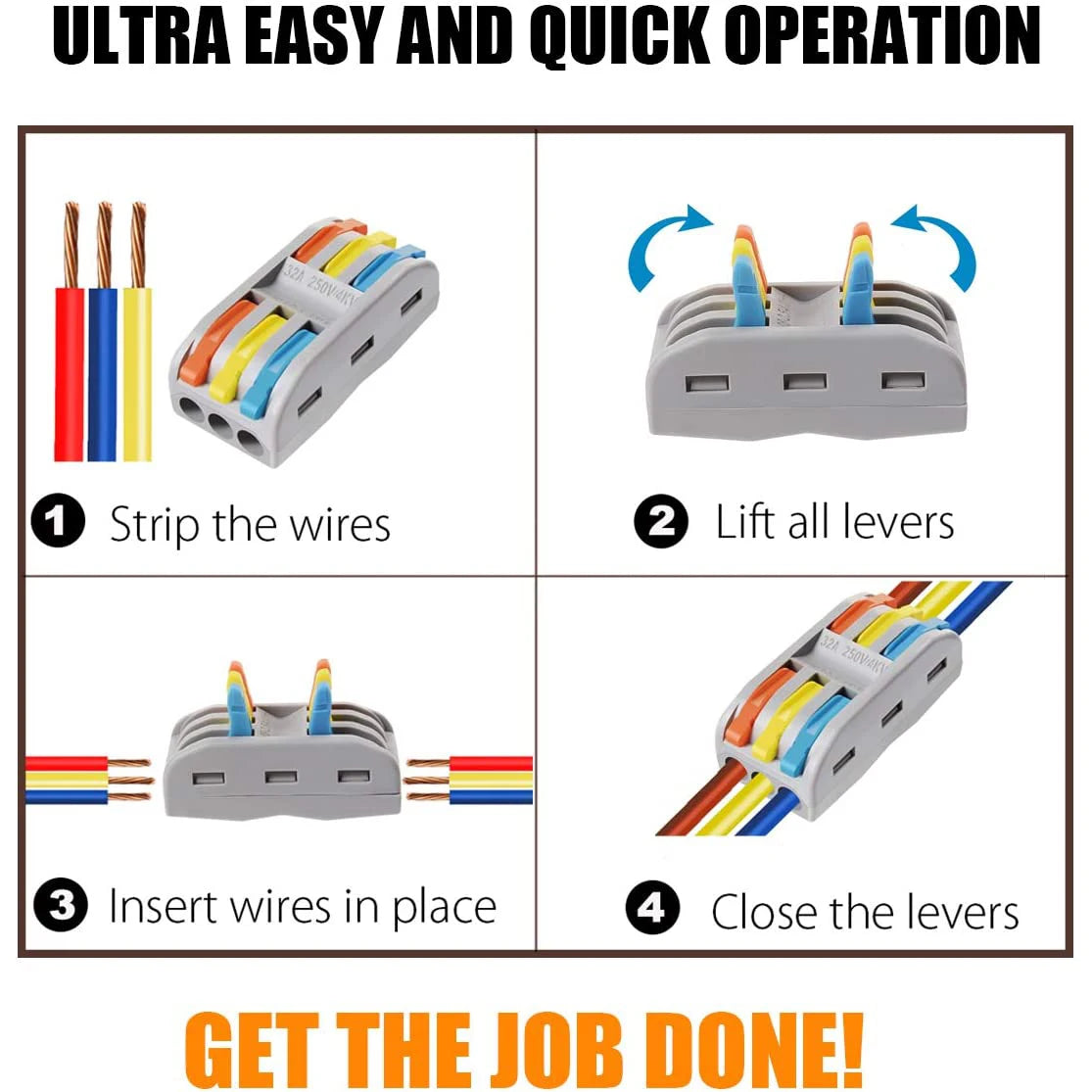 1 in Multiple out Quick Wiring Connector Universal Splitter Wiring Cable Push-in Can Combined Butt Home Terminal Block SPL 222