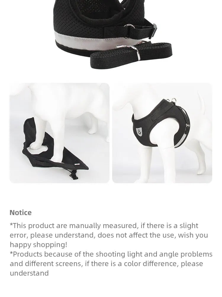 Pet Leash Undershirt Type Harness Breathable Reflective Adjustable Chest Harness Outdoor Dog Carrying Supplies