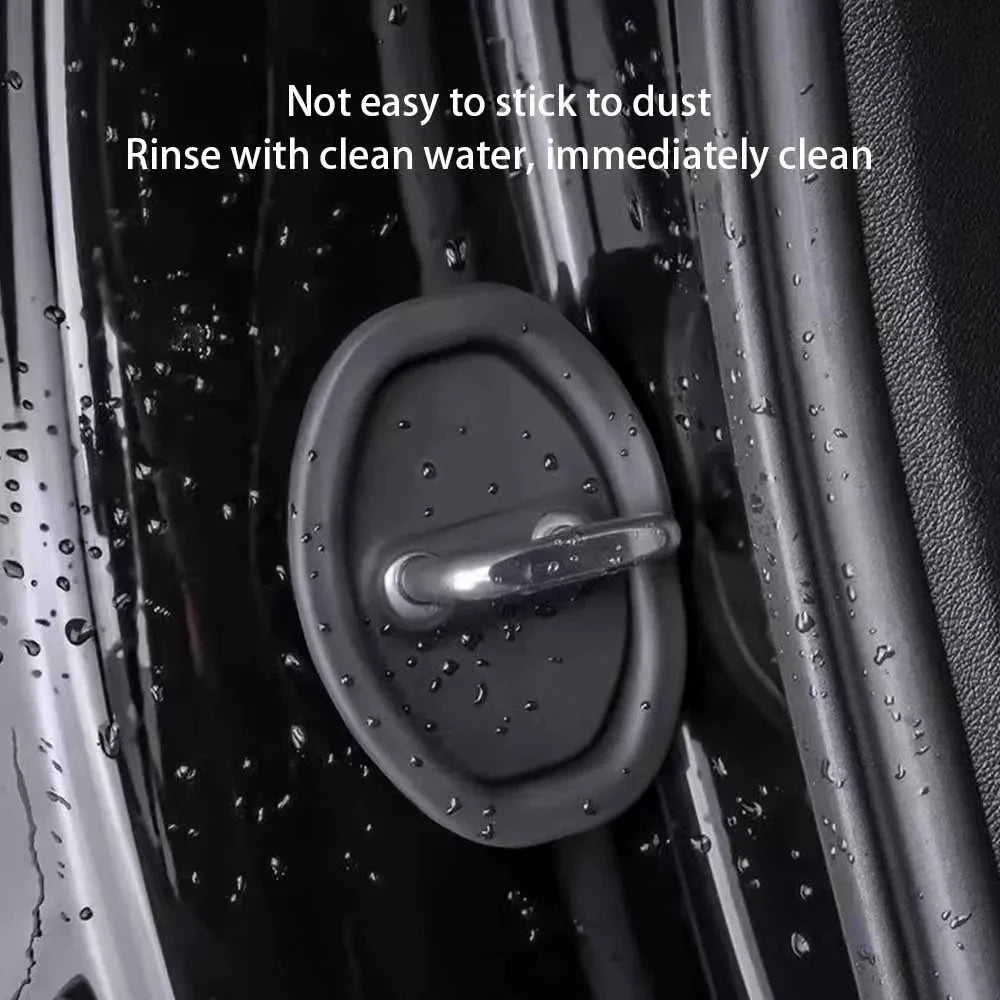 Car Door Shock Absorber Flexible Door Lock Protector Silicone Cover Car Doors Lock Buckle Mute Protective Cushion Accessories