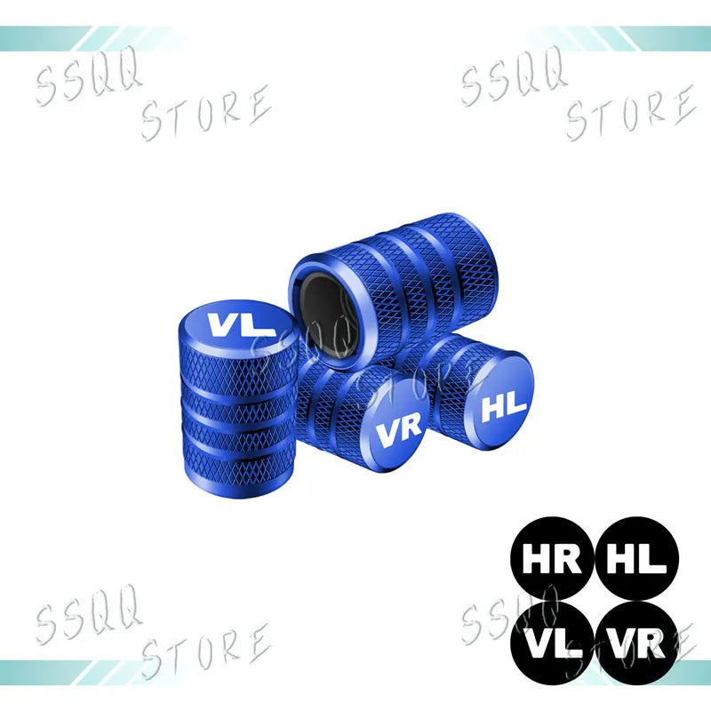 4pcs VR VL HL HR Emblem Universal Car Wheel Tire Valve Stem Caps Dust Covers Metal Tire Wheel Stem Air Valve Cap Car Accessories