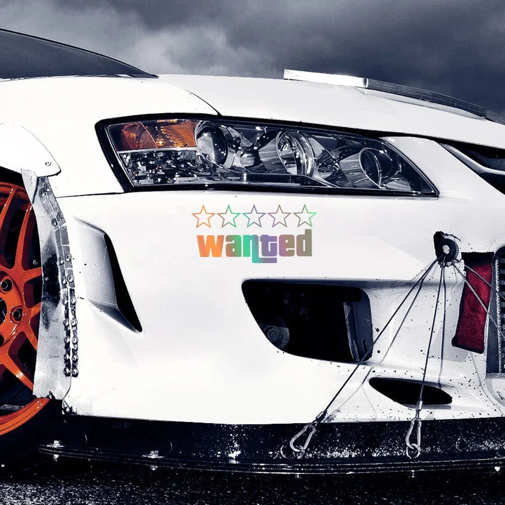 Wanted Pentagram Car Stickers Vinyl Decals Decor Rear Windshield Window Glass Bumper Body Scratches Waterproof Auto Accessories