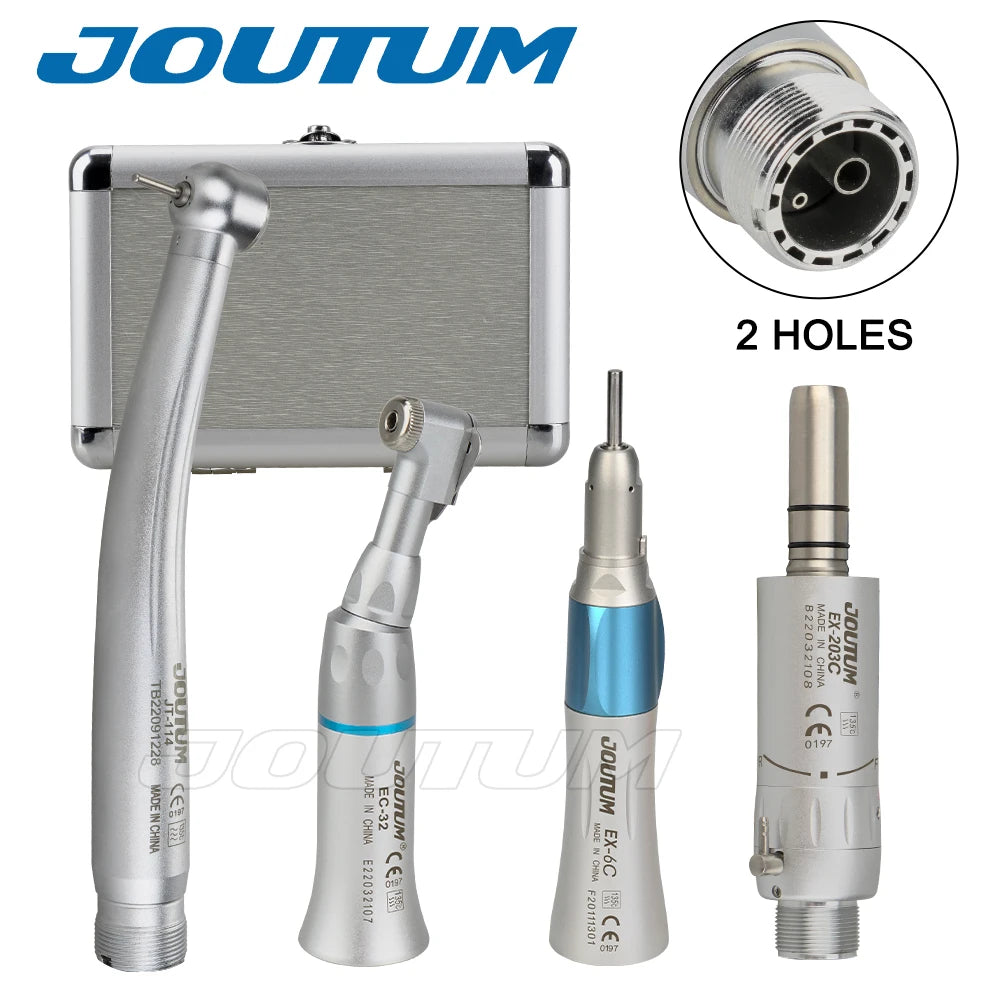 Dental High & Low Speed Handpiece Kit Straight Contra Angle Single Water Spary Air Turbine 4 Hole 2 Hole Pink Color Lab