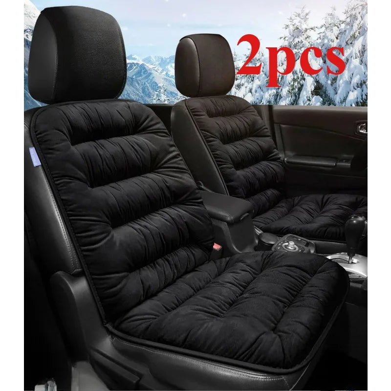New car seat cushions, autumn and winter universal plush anti-slip seat cushions, 2 pieces of warm front seats