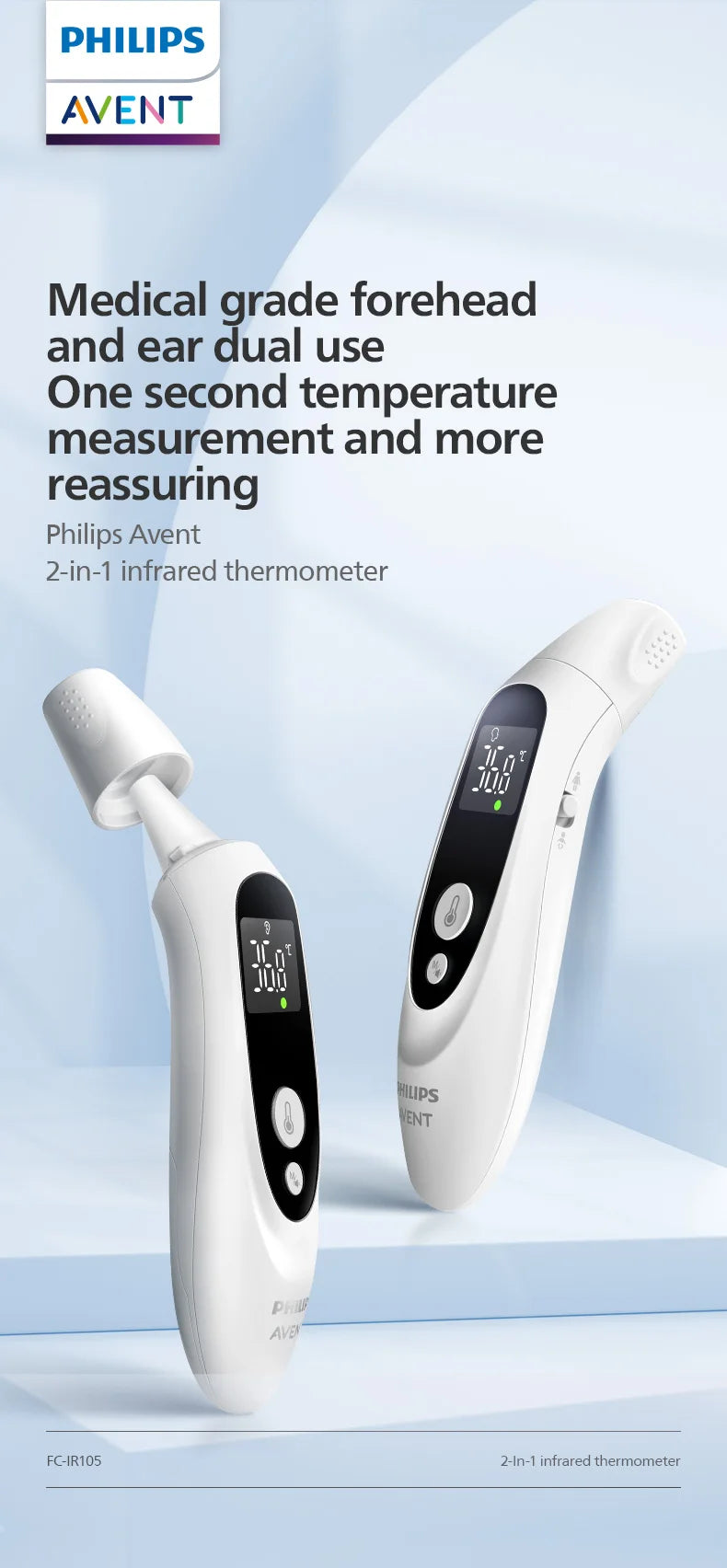 PHILIPS AVENT ear thermometer forehead thermometer two-in-one  Electronic thermometer Infant/Adult Temperature Measurement