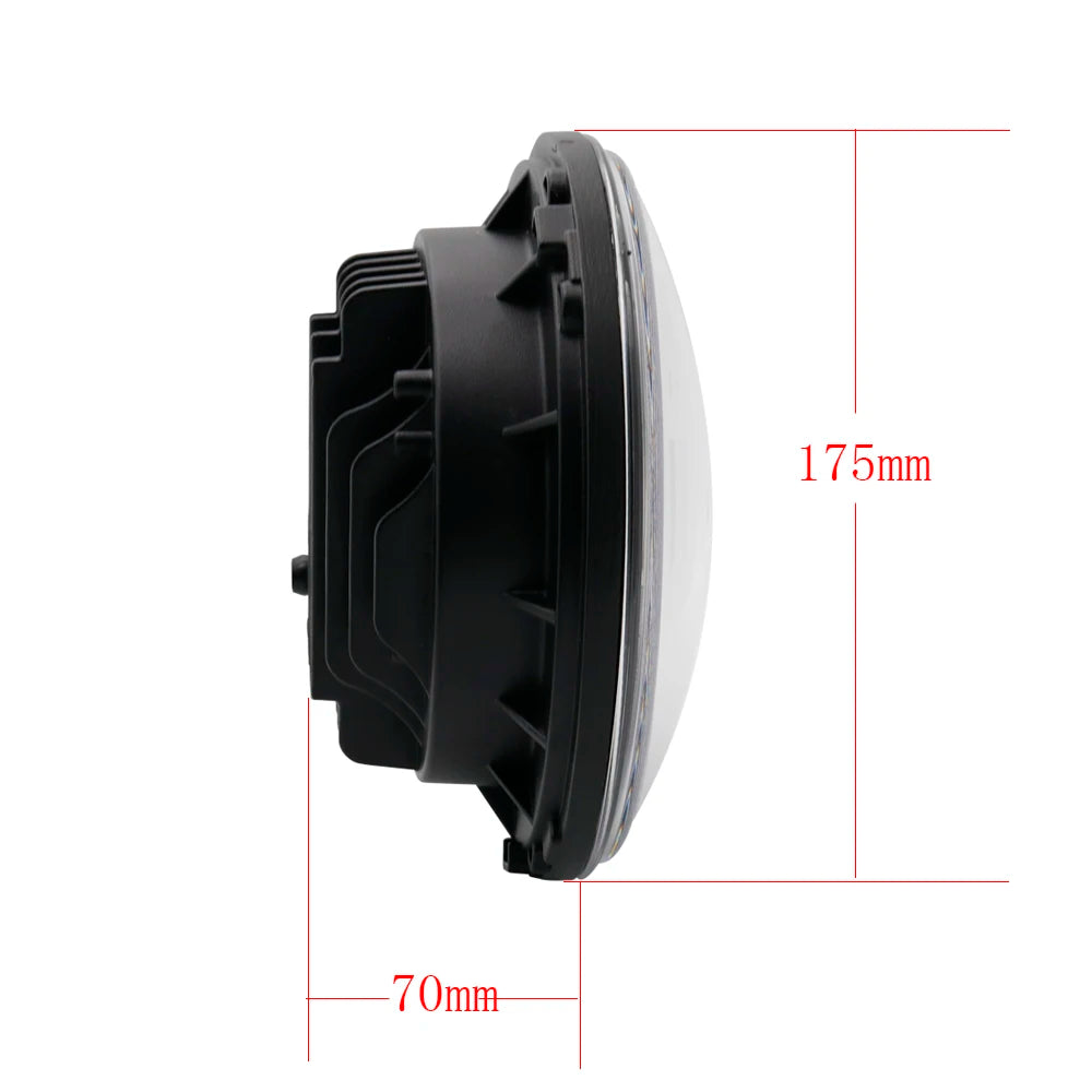 Car Motorcycle 7 Inch Led Headlight DRL Halo Amber Turn Light For Jeep Wrangler JK TJ CJ LJ Lada Defender Suzuki Hummer Headlamp