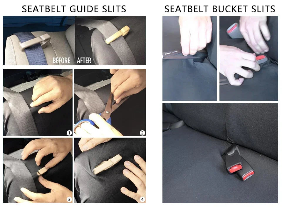 Tire Track Pressing Car Seat Covers Full Set Universal Cloth Car SUV Van Automotive Interior Covers Airbag Compatibe