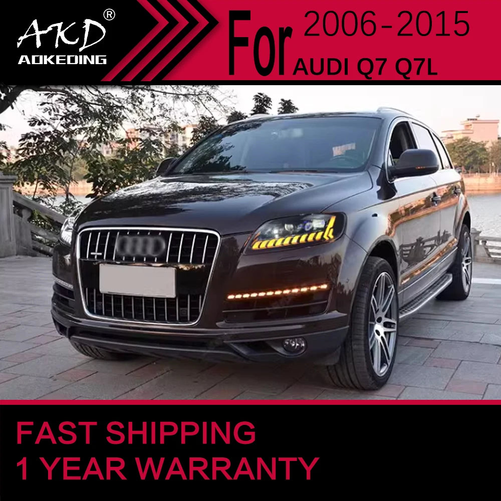 Car Lights for Audi Q7 Q7L Headlight 2006-2015 Q7 Head Lamp Drl Projector Lens Automotive Accessories