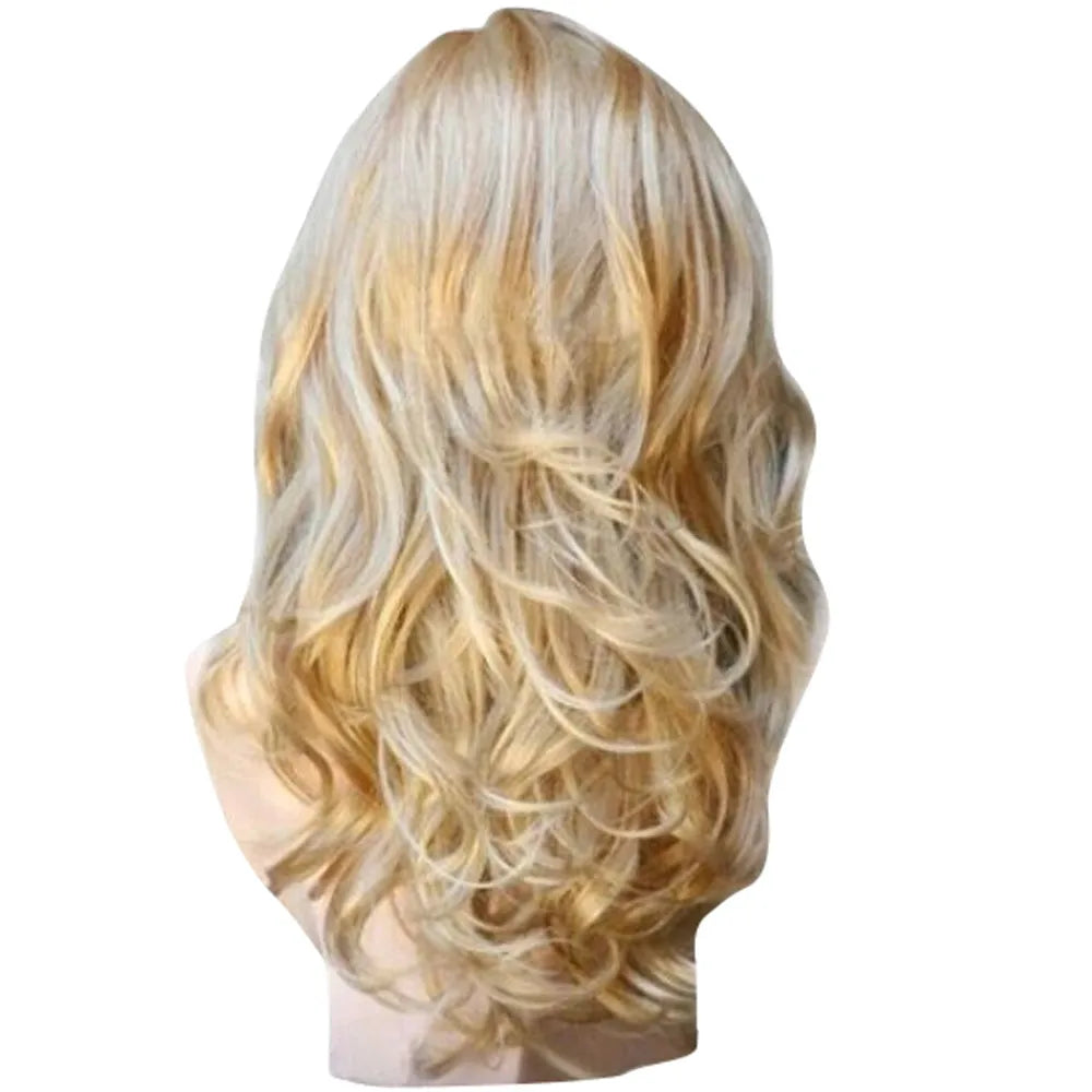 Blonde Wigs Wavy Curly Long Heat Resistant Fiber Costume Party Wigs for Women
