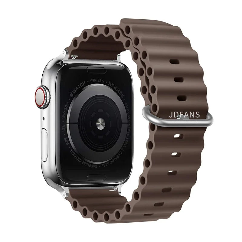 Ocean Band for Apple watch Ultra Series 10 9 7 8 5 6 SE 49mm 45mm 46mm 42mm 44mm 40mm 41mm Silicone bracelet correa iWatch Strap