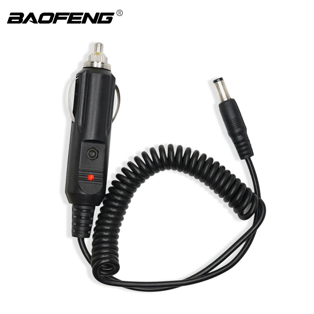 12V DC Power Car Charger for Walkie Talkie UV-5R UV9R UV-82 UV-9R Plus UV5RE 5RA Baofeng Accessories Radio Charge Base Cord