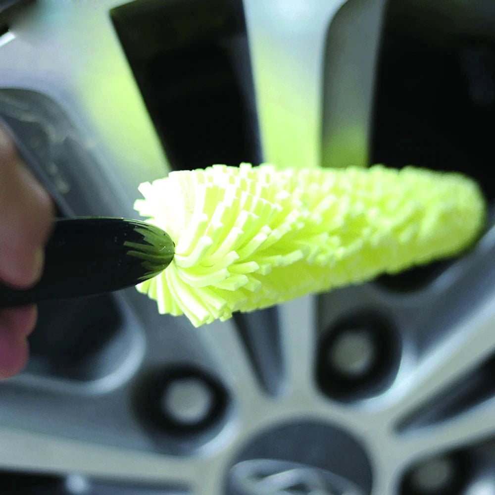 29cm Motorcycle Sponge Brush Wheel Rims Washer Car Hubcaps Wash Auto Cleaning Tool With Handle Bicycle Dirt Pit Bike Accessories