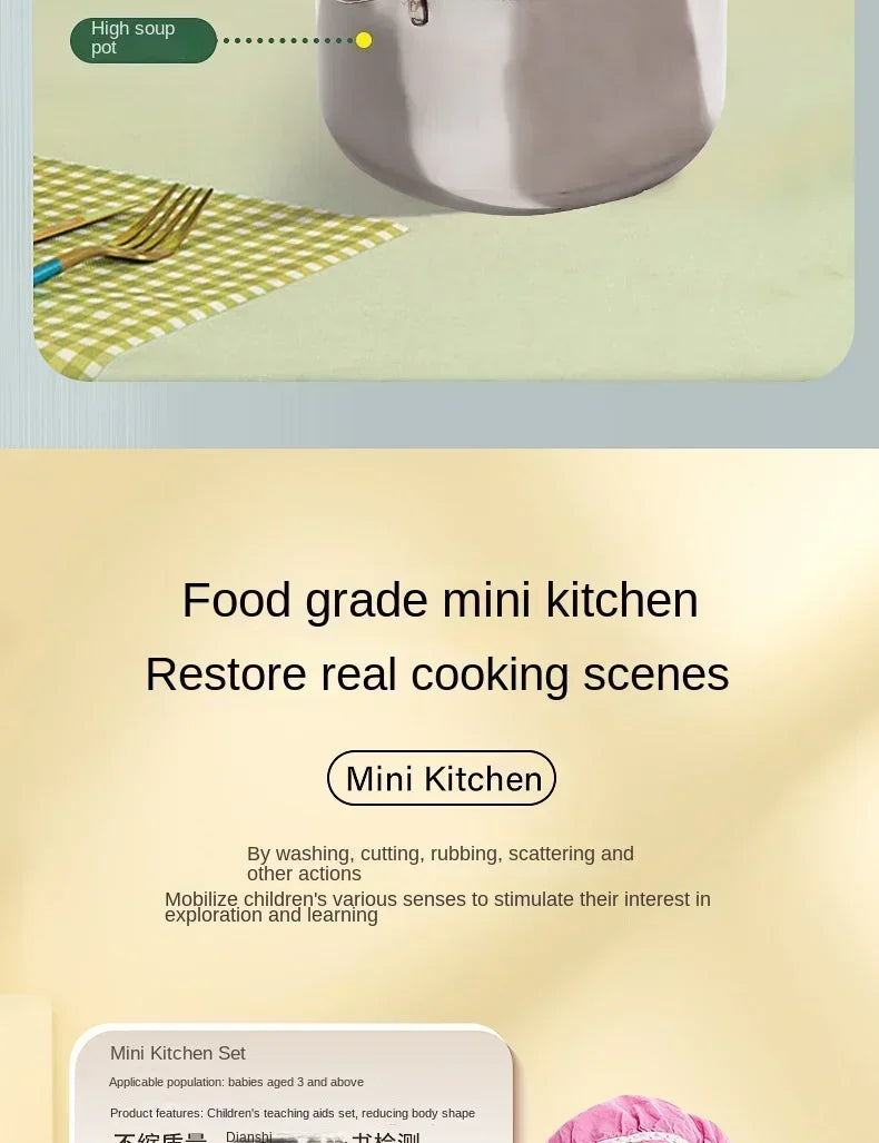 New Girl Baby Can Cook Funny Mini Kitchen Wholesale Real Cooked Family Toy Set Birthday Gift Girl Toys