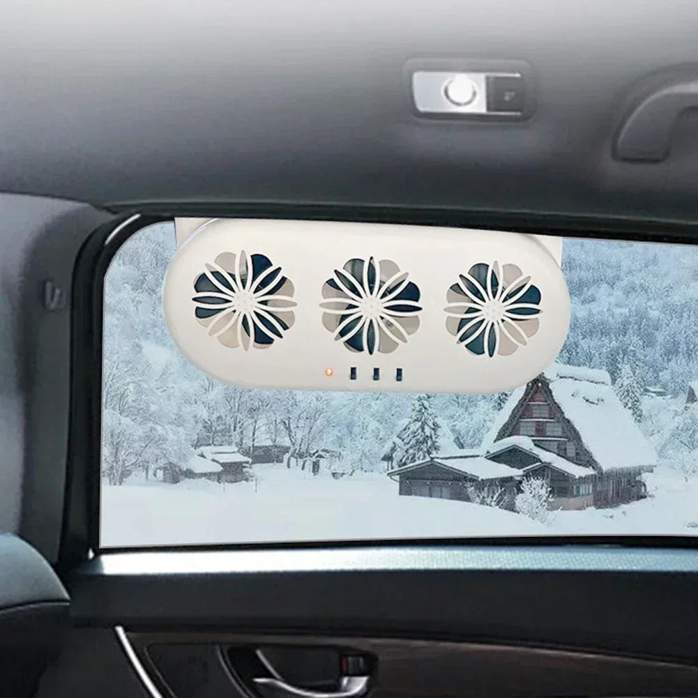 Solar Car Exhaust Fan in-car Air Circulation Cooling 3 USB Rechargeable Ventilation Fan Cooling Smoke Exhaust Fan for Car SUV