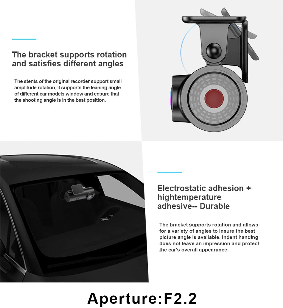 E-ACE 4K UHD WIFI Mini Dash Cam Car Dvr Video Recorder With APP Control Night Vision 24H Parking Camera Monitor Car Accessories
