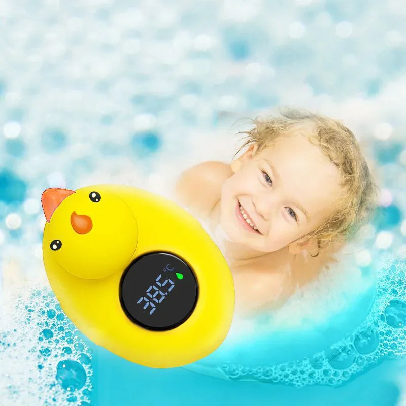 Little Yellow Duck Thermometer Baby Bathtub Shower Water Thermometer Baby Safe Temperature Sensor Floating Waterproof Baby