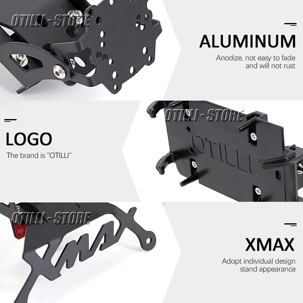 For Yamaha XMAX X-MAX 125 250 300 400 Motorcycle Accessories Phone Holder Bracket GPS Navigation Bracket Mounting Bracket 2017 -
