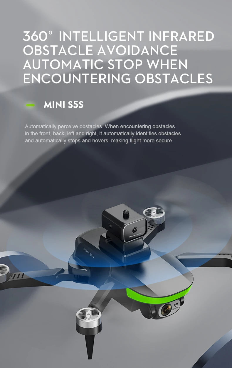 New S5S Mini Drone 4k Profesional 8K HD Camera Obstacle Avoidance Aerial Photography Brushless Foldable Quadcopter 1.2km