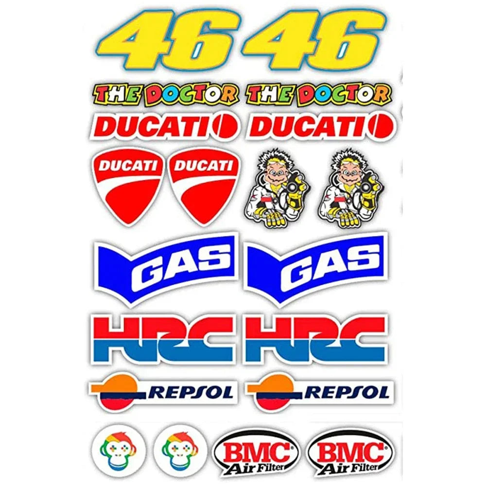 New Sponsor Cartoon Any Paste Stickers Motorcycle Bicycle Car Modification Accessories Helmet Toy Model Suitcase Decor Decals
