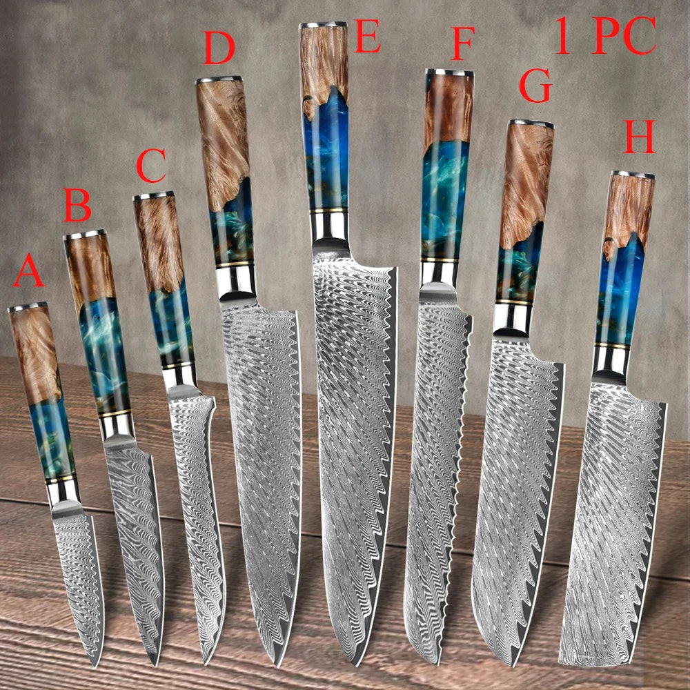 1PC ,Kitchen Knife Damascus Steel Slicing Knife Meat Cleaver Knife Utility Knife Cooking Tools Creative Knife Kitchen stuff