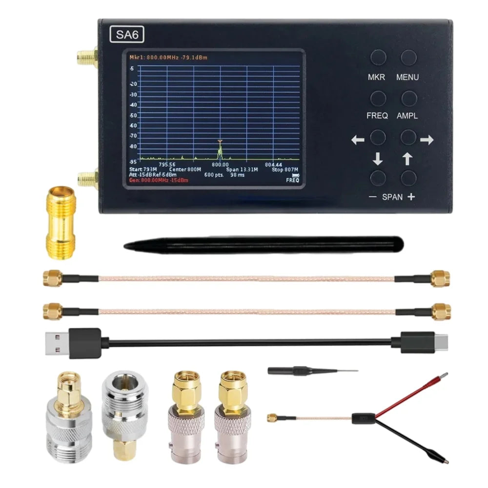 SA6 High Configuration 6GHz Spectrum Analyzer 35-6200MHz Signal Generator 9KHz-3GHz Near Field Probe Locate Interference Sources
