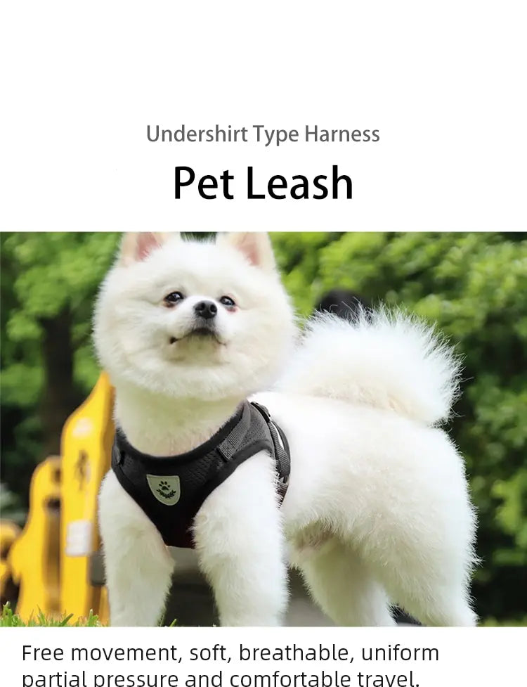 Pet Leash Undershirt Type Harness Breathable Reflective Adjustable Chest Harness Outdoor Dog Carrying Supplies