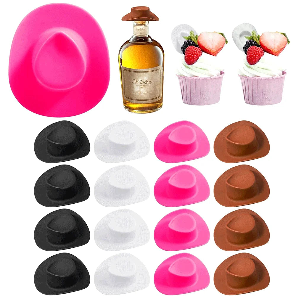 5/10/20/30/40/50pc Mini Cowboy Hat Plastic Cowgirl Cute Doll Hat Western Wedding Birthday Party Supplies Accessories Cake Topper