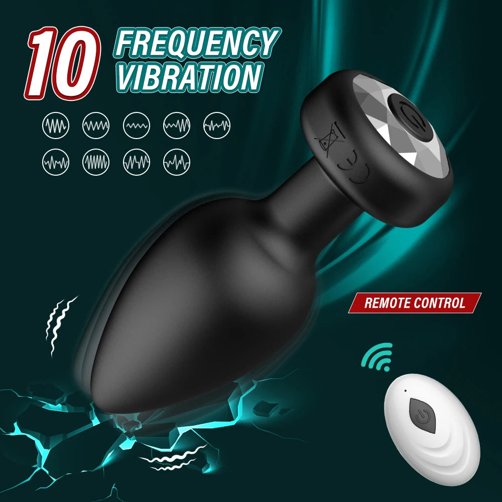 Anal Plug Vibrator for Men Butt Plug Portable Massager Wireless Remote Control Dildo Vibration Sex Toys for Male Adult Toys 18+