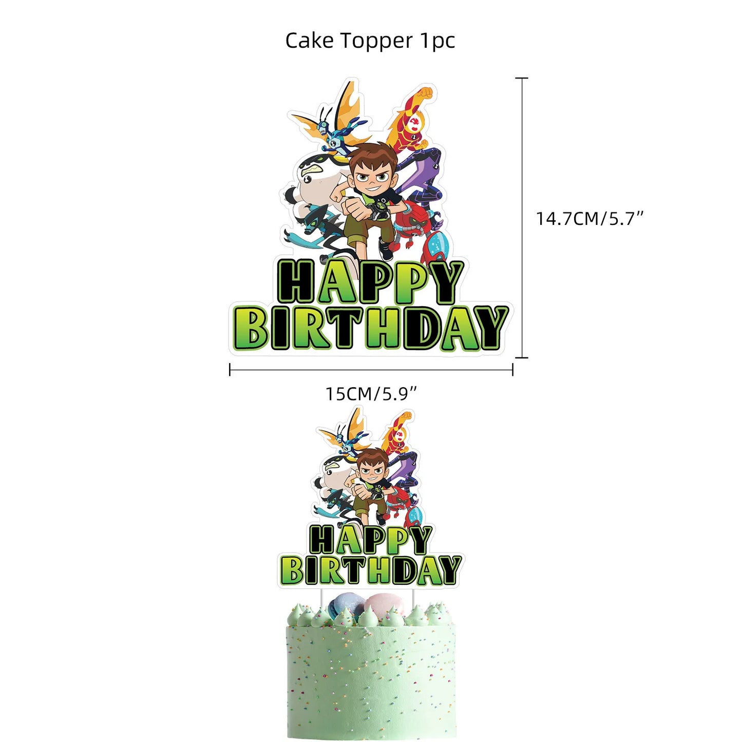 Ben 10 Birthday Balloons Decoration Set Flag Pulling Outdoor Picnic Supplies Birthday Party Decor Ben 10 Anime Party Supplies