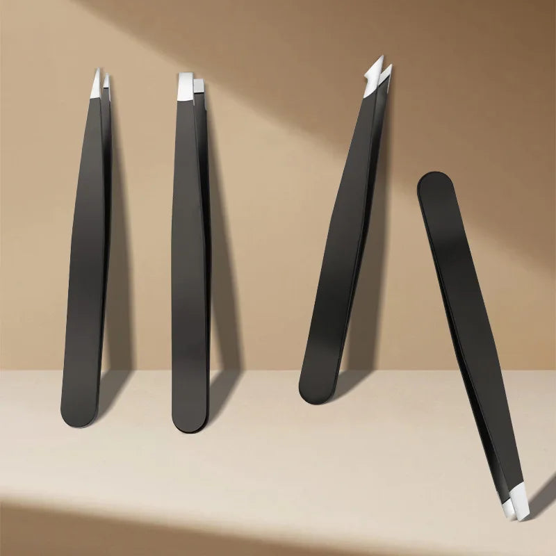 Ouriner Eyebrow Tweezer Colorful Hair Beauty Fine Hairs Puller Stainless Steel Slanted Eye Brow Clips Removal Makeup Tools