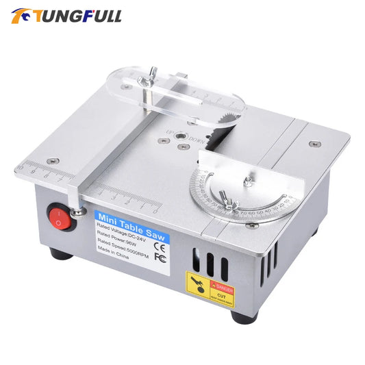 Multifunctional Mini Table Saw Spindle Motor DC 12V-24V Liftable Saw Blade Bench Saw DIY Circular Saw Bench Lathe Cutter Machine