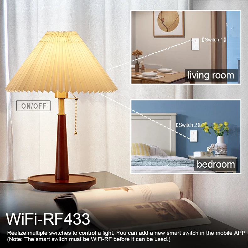 Tuya WIFI Smart Home Switch Light Wall US/EU Glass Touch Panel Voice Wireless Remote Control by Alexa Google Home