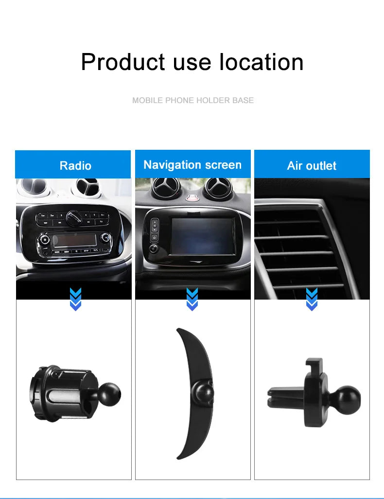 Car Phone Holder Base GPS Navigation Support Bracket For Mercedes Smart 450 451 453 Fortwo Forfour Car Accessories Interior