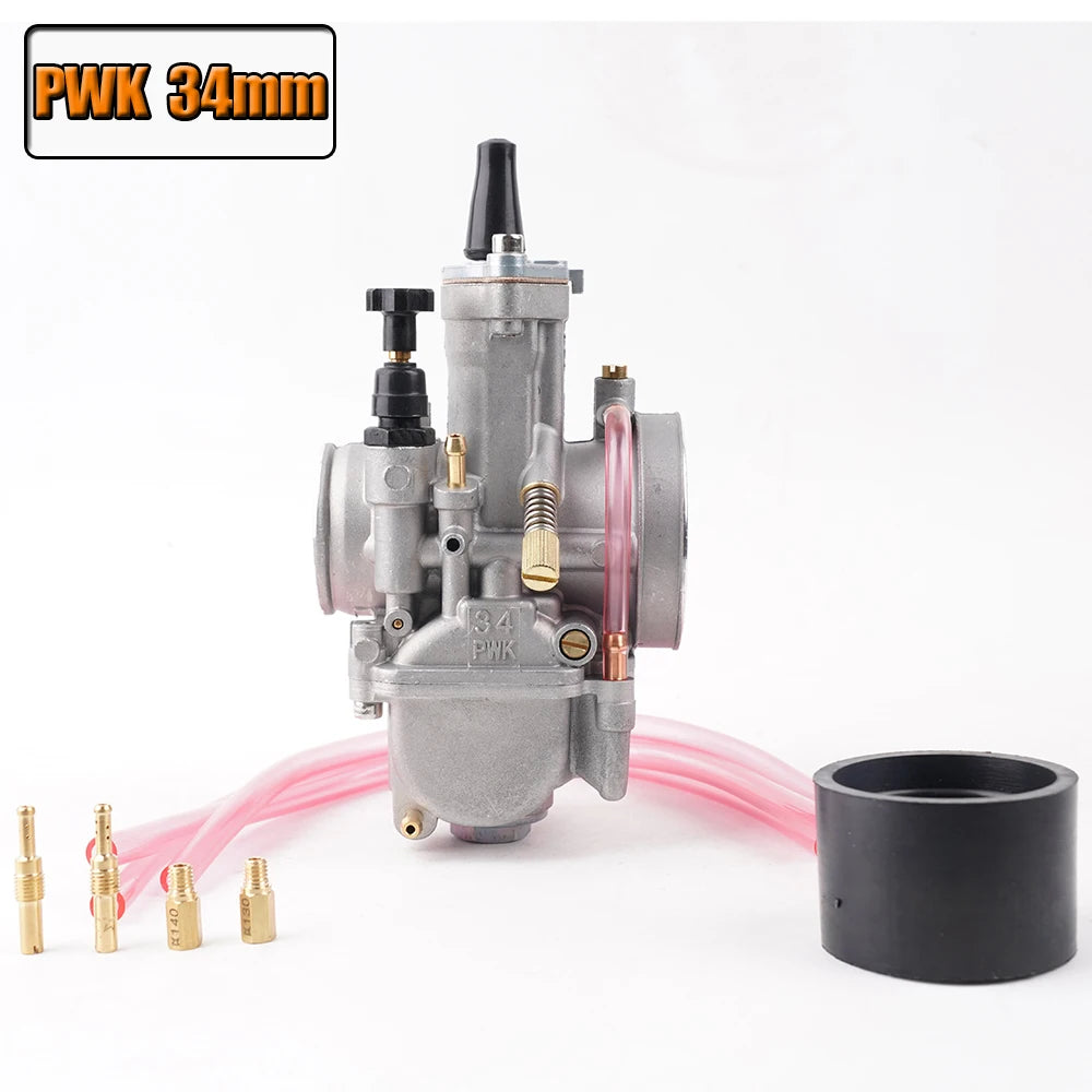 PWK Universal Carburetor, 21 24 26 28 30 32 34mm PWK Motorcycle Carburetor Power Injection, for Racing Mikuni Koso ATV Yamaha